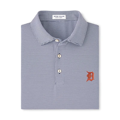 Men's Peter Millar Navy Detroit Tigers Jubilee Stripe Polo