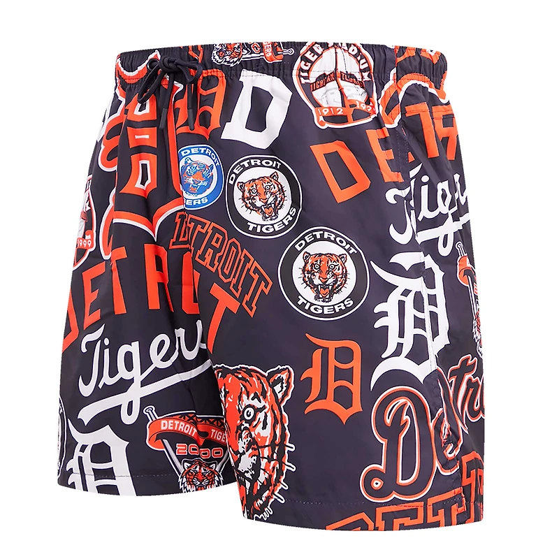 Short tissé avec logo pour hommes des Detroit Tigers Toss Pro Standard bleu marine