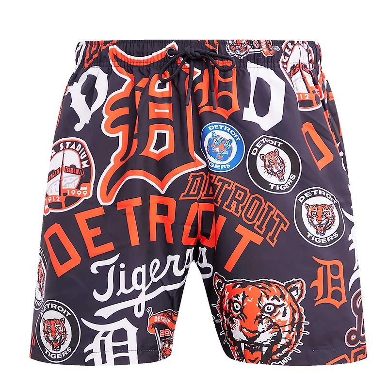 Short tissé avec logo pour hommes des Detroit Tigers Toss Pro Standard bleu marine