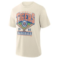 T-shirt imprimé sérigraphié crème Detroit Tigers pour homme, grandes tailles