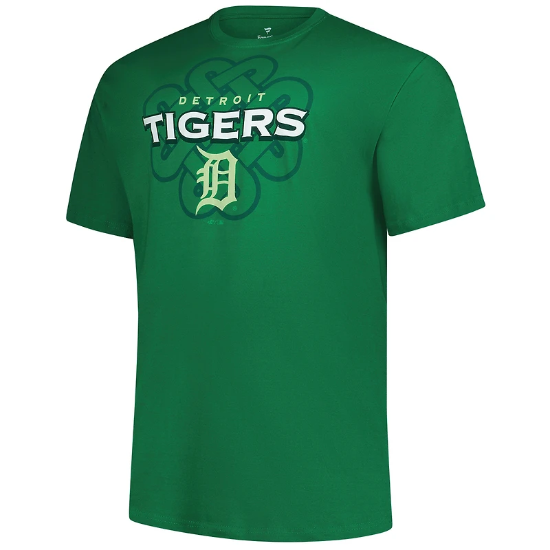 T-shirt grand et celtique pour homme avec profil Kelly Green Detroit Tigers