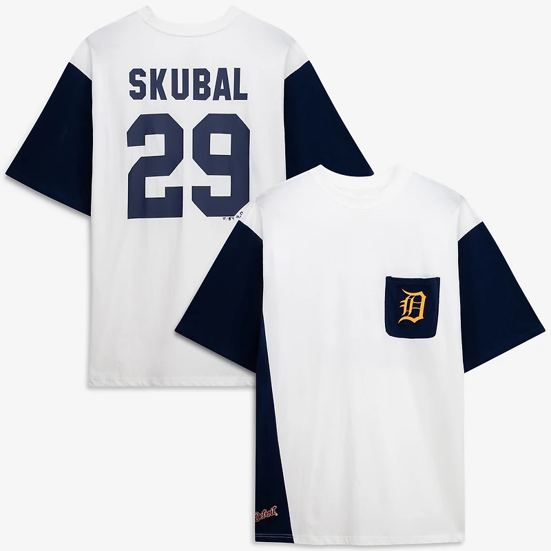 Men's Profile Tarik Skubal White/Navy Detroit Tigers Big & Tall Player Name Number T-Shirt