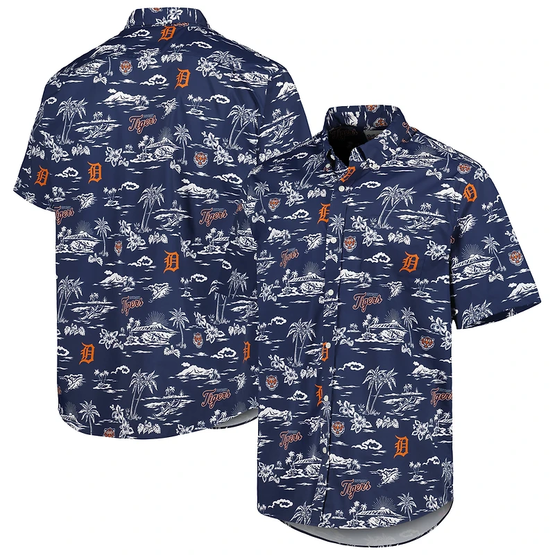 Men's Reyn Spooner Navy Detroit Tigers Kekai Performance Button-Down Shirt