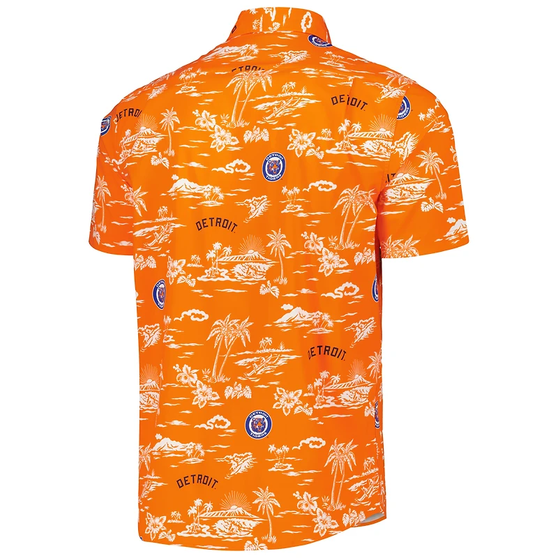 Men's Reyn Spooner Orange Detroit Tigers Kekai Button-Down Shirt
