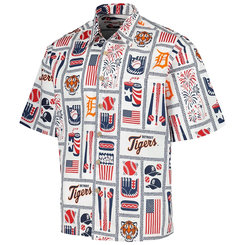 Chemise boutonnée Americana Detroit Tigers pour homme Reyn Spooner blanche