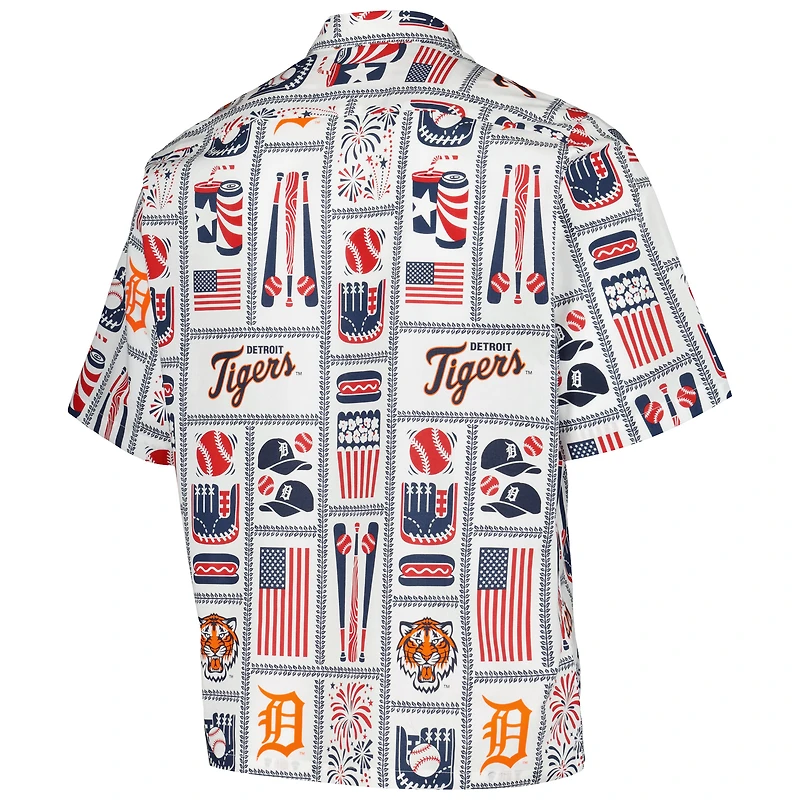 Chemise boutonnée Americana Detroit Tigers pour homme Reyn Spooner blanche