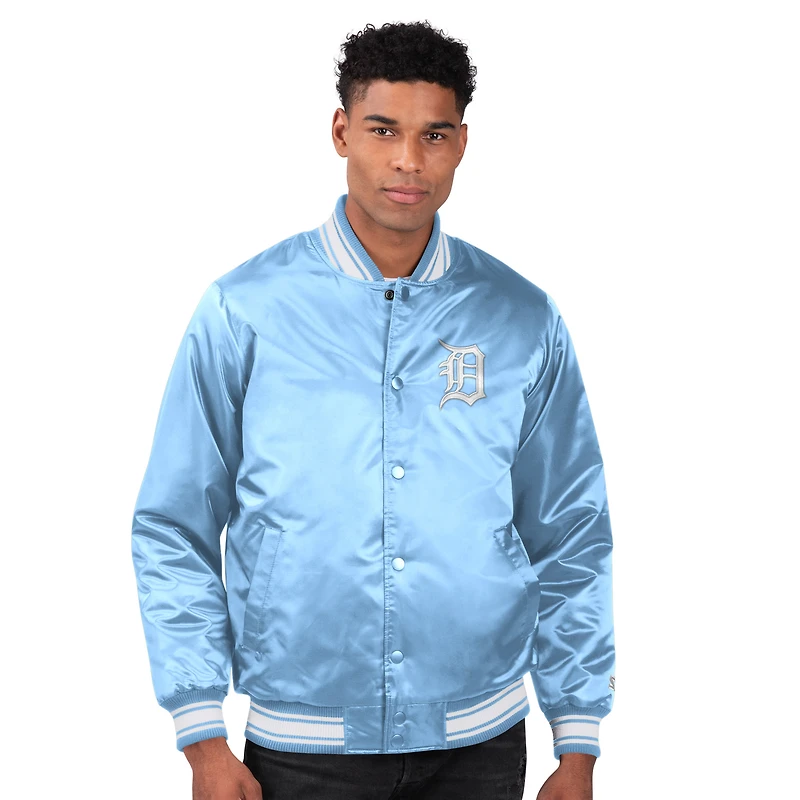 Veste universitaire en satin bleu clair Detroit Tigers Locker Room pour homme