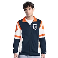 Veste de survêtement en tricot entièrement zippée pour homme Detroit Tigers Contender bleu marine/orange