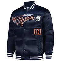 Veste en satin à boutons-pression pour homme Detroit Tigers Starter Navy