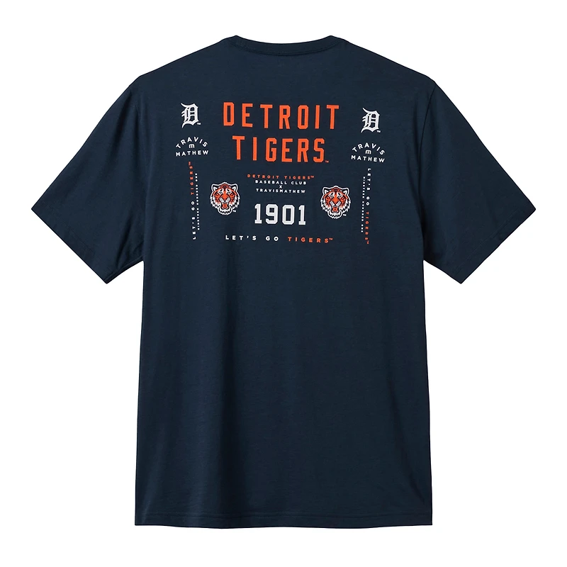Men's TravisMathew  Navy Detroit Tigers Base Hit Bliss T-Shirt