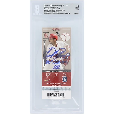 Miguel Cabrera, des Detroit Tigers, a autographié son 400e coup de circuit en carrière. Les fans de Beckett ont été témoins d'un billet authentifié 8/10 du 16 mai 2015 avec l'inscription « 400th Career HR »