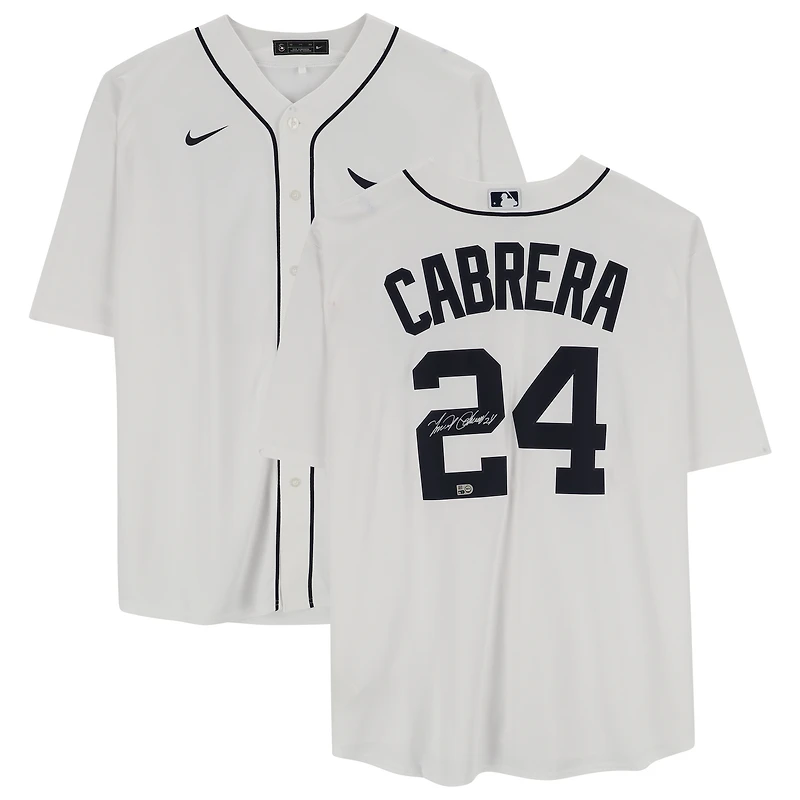 Maillot réplique blanc Nike autographié de Miguel Cabrera, des Tigers de Detroit