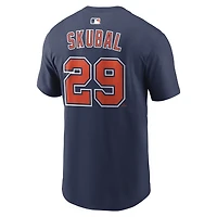 Name & Number T-Shirt Nike Tarik Skubal Navy Detroit Tigers