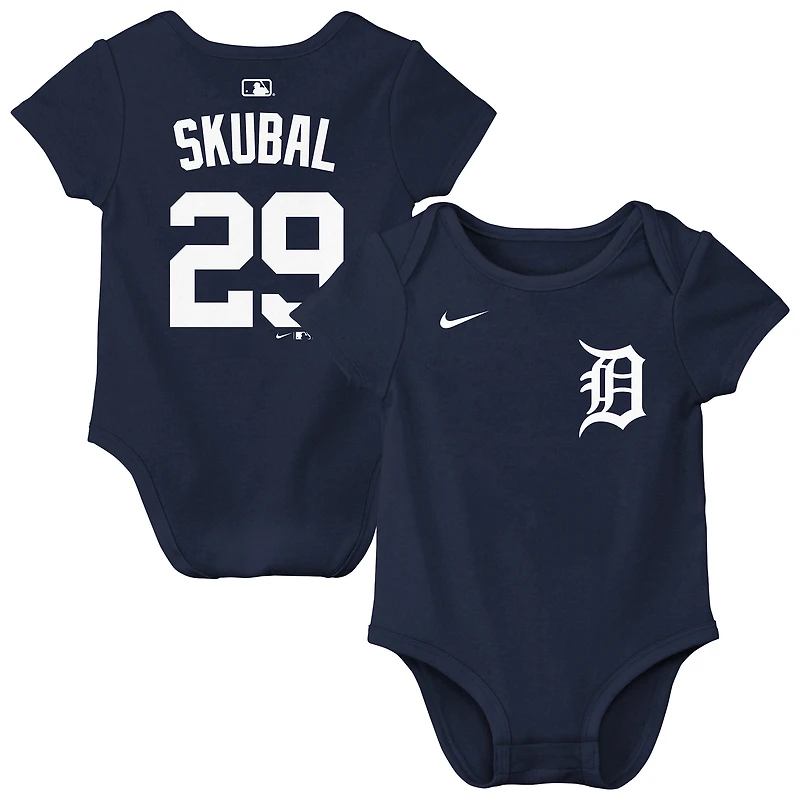 Newborn & Infant Nike Tarik Skubal Navy Detroit Tigers Name Number Bodysuit