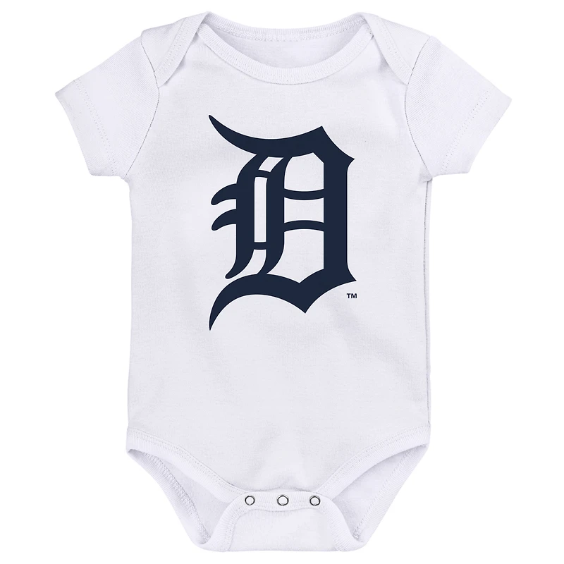 Newborn & Infant Orange/Navy/White Detroit Tigers Minor League Player Three-Pack Bodysuit Set
