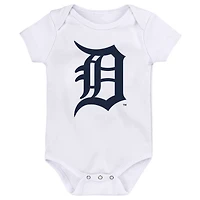 Newborn & Infant Orange/Navy/White Detroit Tigers Minor League Player Three-Pack Bodysuit Set