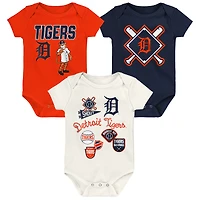 Ensemble de body 3 pièces Outerstuff Detroit Tigers Home Plate pour nouveau-né