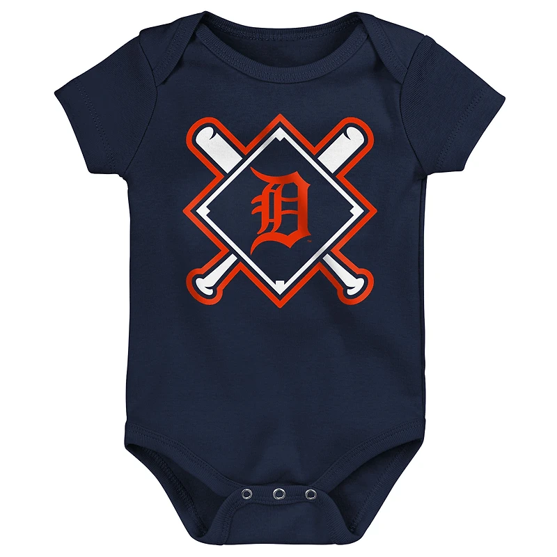 Newborn Outerstuff Detroit Tigers Home Plate 3-Piece Creeper Set