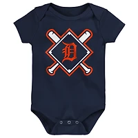 Newborn Outerstuff Detroit Tigers Home Plate 3-Piece Creeper Set