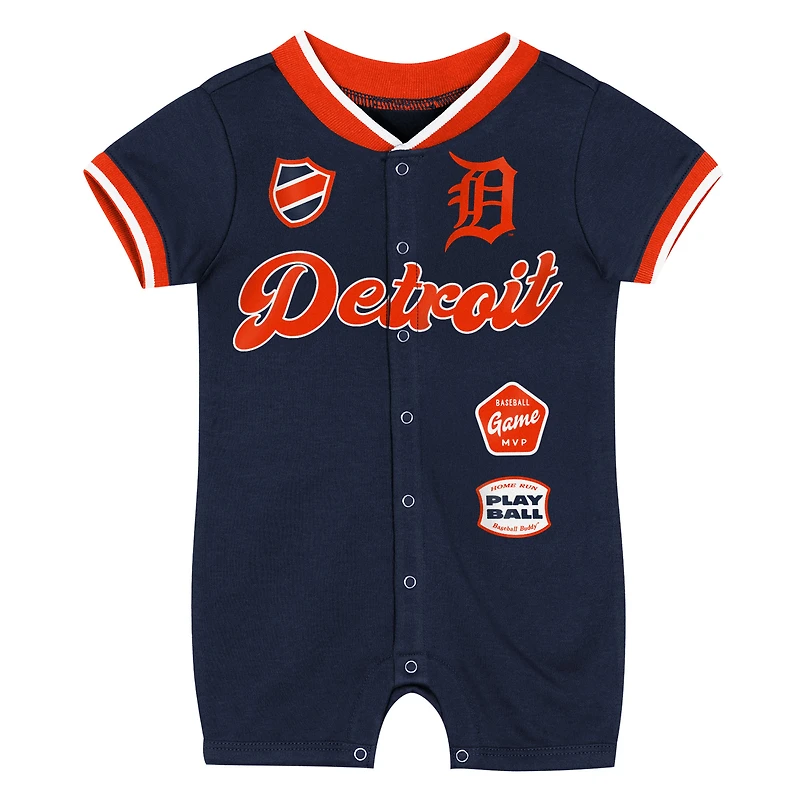 Combinaison bébé Outerstuff bleu marine Detroit Tigers à pinces