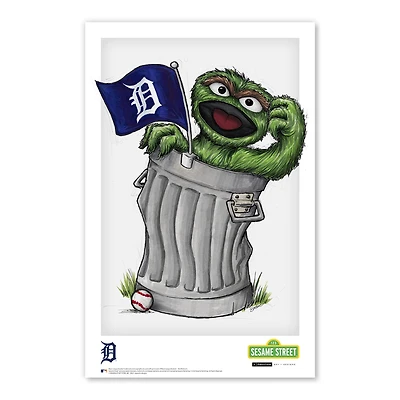 Oscar the Grouch Detroit Tigers 11" x 17" Sesame Street Poster Print