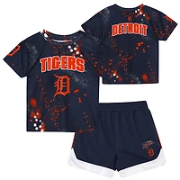 Preschool Outerstuff  Navy Detroit Tigers Pinch Hitter Infielder T-Shirt & Shorts Set