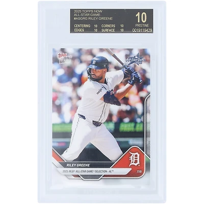 Riley Greene Detroit Tigers 2025 Topps Now 2025 MLB All-Star Game Selection - AL Black Label #ASG-RG BGS Authenticated 10 Card - 10,10,10,10 Subgrades