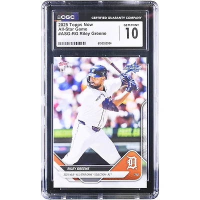 Carte Riley Greene des Tigers de Detroit, édition spéciale All-Star Game 2025 Topps Now #ASG-RG, authentifiée CGC (n° 10).