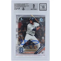 Riley Greene Detroit Tigers Autographed 2019 Bowman Chrome Draft #BDC-50 Beckett Fanatics Witnessed Authenticated 9/10 Rookie Card