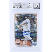 Carte de recrue autographiée de Riley Greene (Detroit Tigers) 2023 Topps Chrome n° 182, authentifiée Beckett Fanatics Witnessed (9/10).
