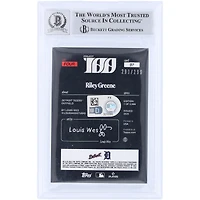 Riley Greene Detroit Tigers Autographed 2023 Topps Project 100 #97 #/299 Beckett Fanatics Witnessed Authenticated 9/10 Rookie Card