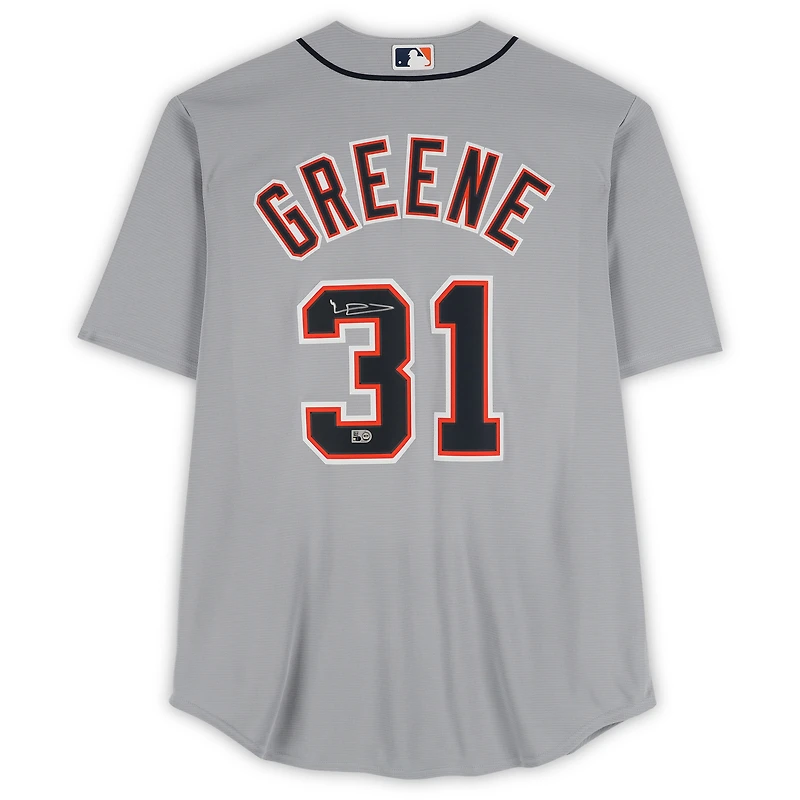 Maillot réplique gris Nike autographié de Riley Greene, des Tigers de Detroit