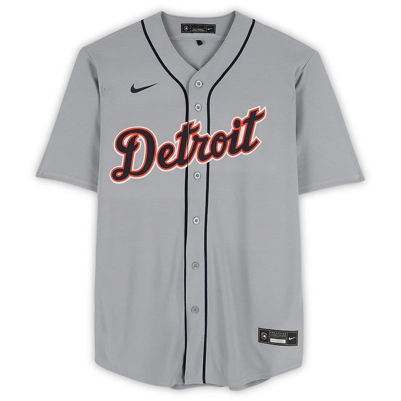 Maillot réplique gris Nike autographié de Riley Greene, des Tigers de Detroit