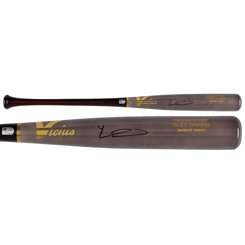 Bâton Victus Game Model autographié par Riley Greene des Tigers de Detroit