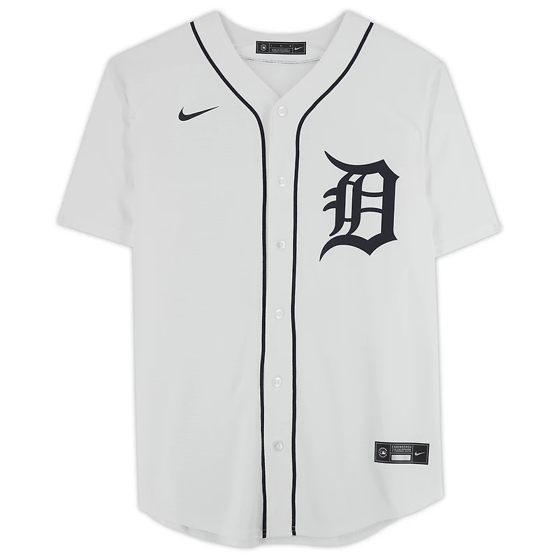 Maillot réplique Nike autographié de Riley Greene, blanc, des Tigers de Detroit