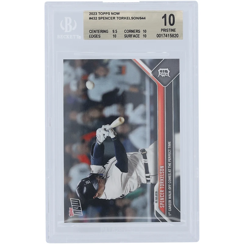 Spencer Torkelson Detroit Tigers 2023 Topps Now 1st Career Walk-Off Homerun #432 BGS Authenticated 10 Card - 9.5,10,10,10 Subgrades
