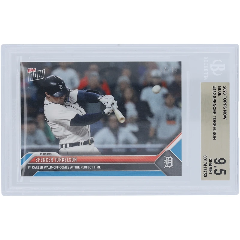 Spencer Torkelson Detroit Tigers 2023 Topps Now Blue 1st Career Walk-Off Homerun #432 #/49 BGS Authenticated 9.5 Card