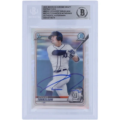 Spencer Torkelson Detroit Tigers Autographed 2020 Bowman Chrome Draft Refractor #BD-121 Beckett Fanatics Witnessed Authenticated Card