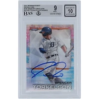 Spencer Torkelson Detroit Tigers Autographed 2021 Bowman's Best Refractors #100 Beckett Fanatics Witnessed Authenticated 9/10 Card