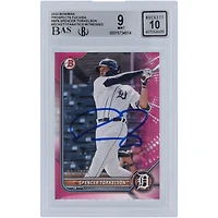 Spencer Torkelson Detroit Tigers Autographed 2022 Bowman Fuchsia #BP6 #/299 Beckett Fanatics Witnessed Authenticated 9/10 Rookie Card
