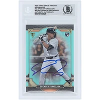 Spencer Torkelson Detroit Tigers Autographed 2022 Topps Triple Threads Aquamarine #58 #/150 Beckett Fanatics Witnessed Authenticated 10 Rookie Card