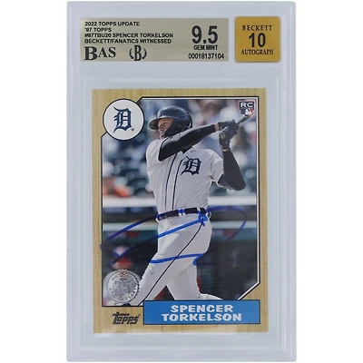 Spencer Torkelson Detroit Tigers Autographié 2022 Topps Mise à jour '87 Topps #87TBU-20 Beckett Fanatics Witnessed Authentifié 9.5/10 Rookie Card