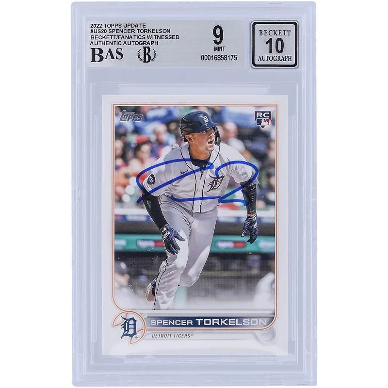 Spencer Torkelson Detroit Tigers Autographed 2022 Topps Update #US20 Beckett Fanatics Witnessed Authenticated /10 Rookie Card