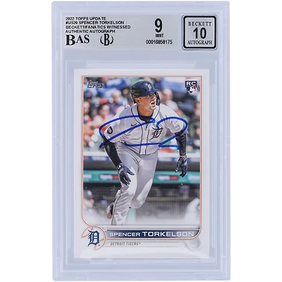 Spencer Torkelson Detroit Tigers Autographed 2022 Topps Update #US20 Beckett Fanatics Witnessed Authenticated /10 Rookie Card