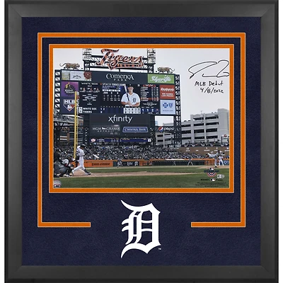 Photographie encadrée de luxe autographiée de Spencer Torkelson des Detroit Tigers, 16" x 20" de son premier passage au bâton avec l'inscription "MLB Debut 4-8-22"