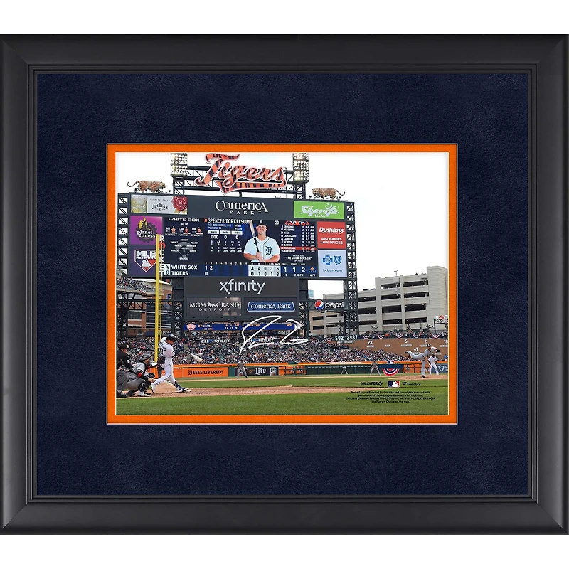 Photographie encadrée autographiée de Spencer Torkelson des Detroit Tigers