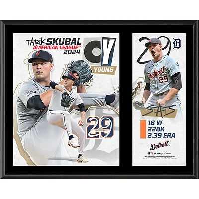 Tarik Skubal Detroit Tigers 2024 American League Cy Young Award 12" x 15" Sublimated Plaque