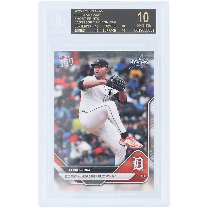 Tarik Skubal Detroit Tigers 2025 Topps Now 2025 MLB All-Star Game Selection - AL Short Print Black Label #ASG-TSSP BGS Authenticated 10 Card - 10,10,10,10 Subgrades