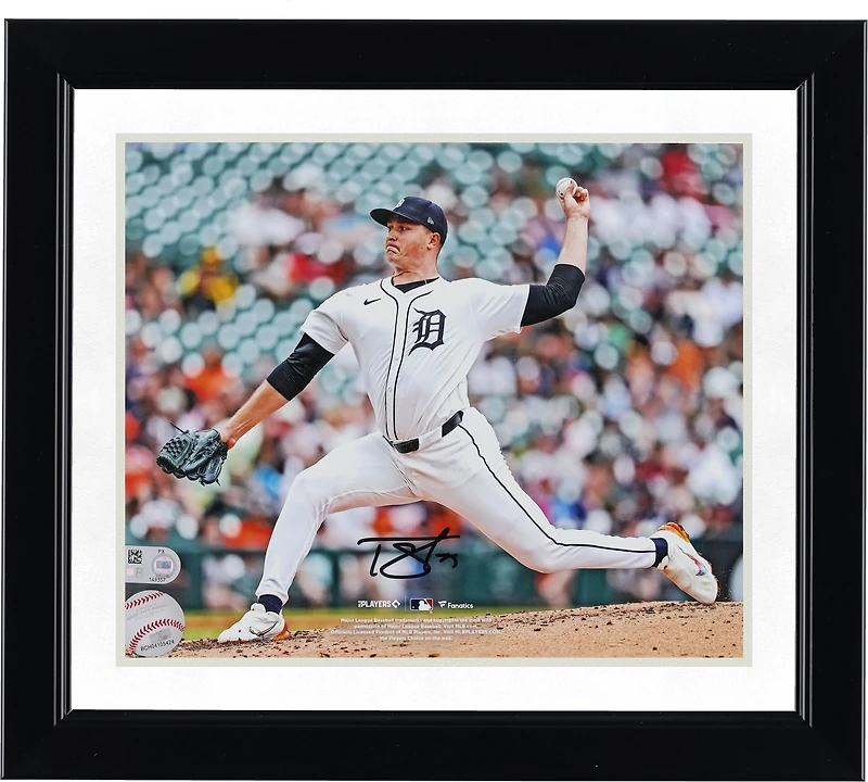 Tarik Skubal Detroit Tigers Autographed 8" x 10" White Uniform Pitching Photograph