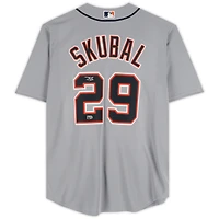 Maillot réplique Nike gris autographié par Tarik Skubal des Detroit Tigers